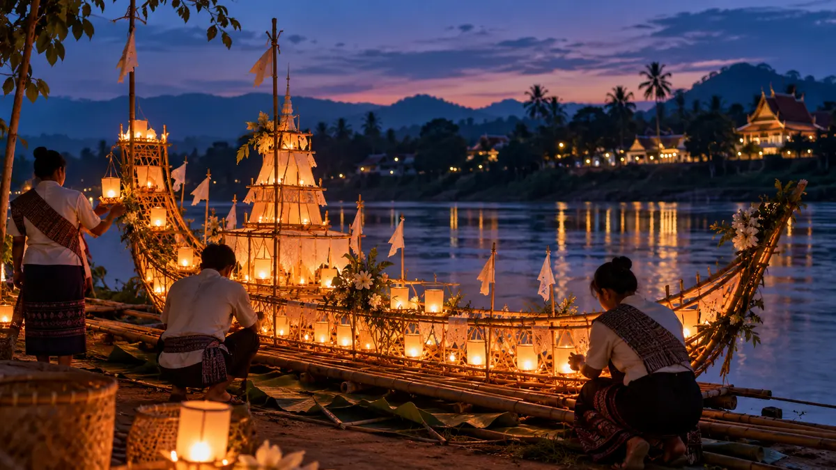 หลวงพระบางสว่างรับออกพรรษา เทศกาลไหลเรือไฟ 24–26 ต.ค. ชูงานช่างชุมชน